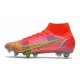 Nike Mercurial Superfly VIII Elite SG-PRO AC Carmesi Plateado Metalizado