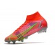 Nike Mercurial Superfly VIII Elite SG-PRO AC Carmesi Plateado Metalizado