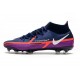 Nike Zapatillas Phantom GT2 Elite DF FG Azul Marino Blanco Morado