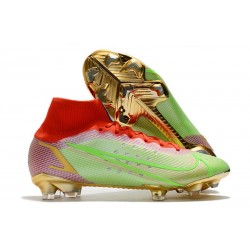 Zapatillas Nike Mercurial Superfly VIII Elite DF FG Verde Rojo Oro