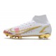 Zapatillas Nike Mercurial Superfly VIII Elite DF FG Blanco Rosa Oro