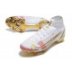 Zapatillas Nike Mercurial Superfly VIII Elite DF FG Blanco Rosa Oro