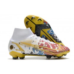 Zapatillas Nike Mercurial Superfly VIII Elite DF FG Ronaldo Blanco Rojo Azul Oro