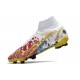 Nike Mercurial Superfly VIII Elite DF FG Ronaldo Blanco Rojo Azul Oro