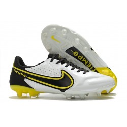 Nike Tiempo legend 9 Elite FG Blanco Gris Humo Oscuro Negro Amarillo