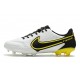 Nike Tiempo legend 9 Elite FG Blanco Gris Humo Oscuro Negro Amarillo