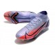 Zapatillas Nike Mercurial Superfly VIII Elite DF FG Mbappe Lila Claro Plateado Metalizado