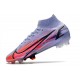 Zapatillas Nike Mercurial Superfly VIII Elite DF FG Mbappe Lila Claro Plateado Metalizado