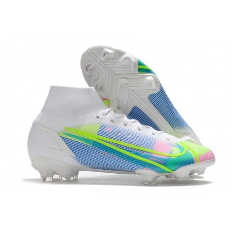 Zapatillas Nike Mercurial Superfly VIII Elite DF FG Blanco Azul