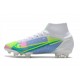 Zapatillas Nike Mercurial Superfly VIII Elite DF FG Blanco Azul