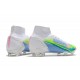 Zapatillas Nike Mercurial Superfly VIII Elite DF FG Blanco Azul