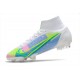 Zapatillas Nike Mercurial Superfly VIII Elite DF FG Blanco Azul