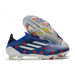 Zapatos de Fútbol adidas X Speedflow+ FG Azul Blanco Vivid Red