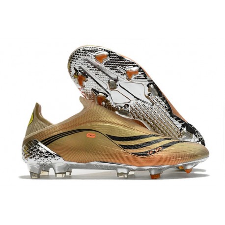 Zapatos de Fútbol adidas X Speedflow+ FG Tech Metallic Negro Naranja