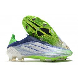 Zapatos de Fútbol adidas X Speedflow+ FG Blanco Verde Azul