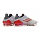 Zapatos de Fútbol adidas X Speedflow+ FG Blanco Hierro Metálico Rojo Solar
