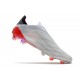 Zapatos de Fútbol adidas X Speedflow+ FG Blanco Hierro Metálico Rojo Solar