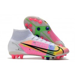 Nike Mercurial Superfly 8 Elite AG Bota Blanco Platino Rosa