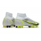 Nike Mercurial Superfly 8 Elite AG Bota Blanco Negro Metálico Plateado