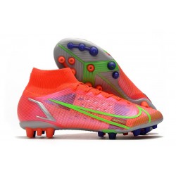 Nike Mercurial Superfly 8 Elite AG Bota Carmesi Plateado Metalizado