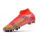 Nike Mercurial Superfly 8 Elite AG Bota Carmesi Plateado Metalizado