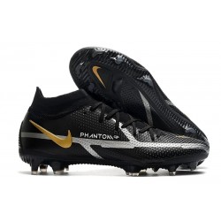 Nike Zapatillas Phantom GT2 Elite DF FG Negro Gris Metálico Dorado Metalizado