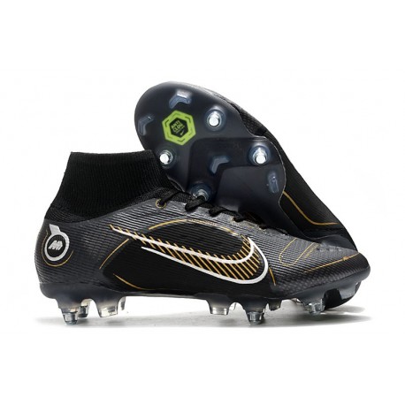 Nike Mercurial Superfly VIII Elite SG-PRO AC Negro Dorado Metalizado Plateado Metalizado