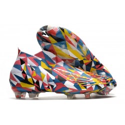 Botas de Fútbol Adidas Predator Edge+ FG Geometric Bright Azul Team Amarillo Rojo Solar