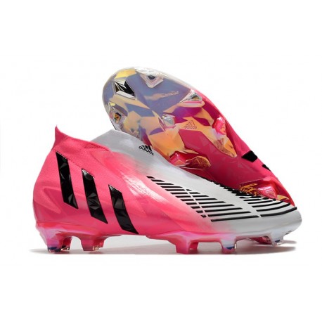 Botas de Fútbol Adidas Predator Edge+ FG Solar Rosa Negro Blanco