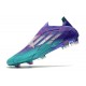 Zapatos de Fútbol adidas X Speedflow+ FG Morado Rush Plateado Metálico Menta Rush