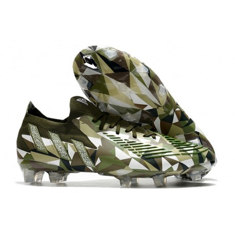 Adidas Predator Edge.1 Low FG Crystal Focus Oliva Plateado Metálico Magic Lima