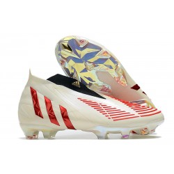 Botas Fútbol Adidas Predator Edge+ FG Off Blanco Rojo Dorado Metálico