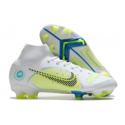 Nike Mercurial Superfly 8 Elite FG Blanco Azul Amarillo