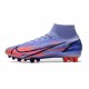 Nike Mercurial Superfly 8 Elite AG Bota Mbappe Lila Claro Plateado Metalizado