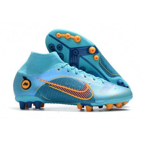 Nike Mercurial Superfly 8 Elite AG Bota Azul Láser Naranja Marina