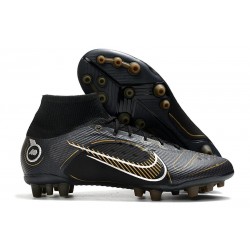 Nike Mercurial Superfly 8 Elite AG Negro Dorado Metalizado Plateado