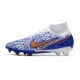 Nike Zoom Mercurial Superfly IX Elite FG Blanco Azul Oro